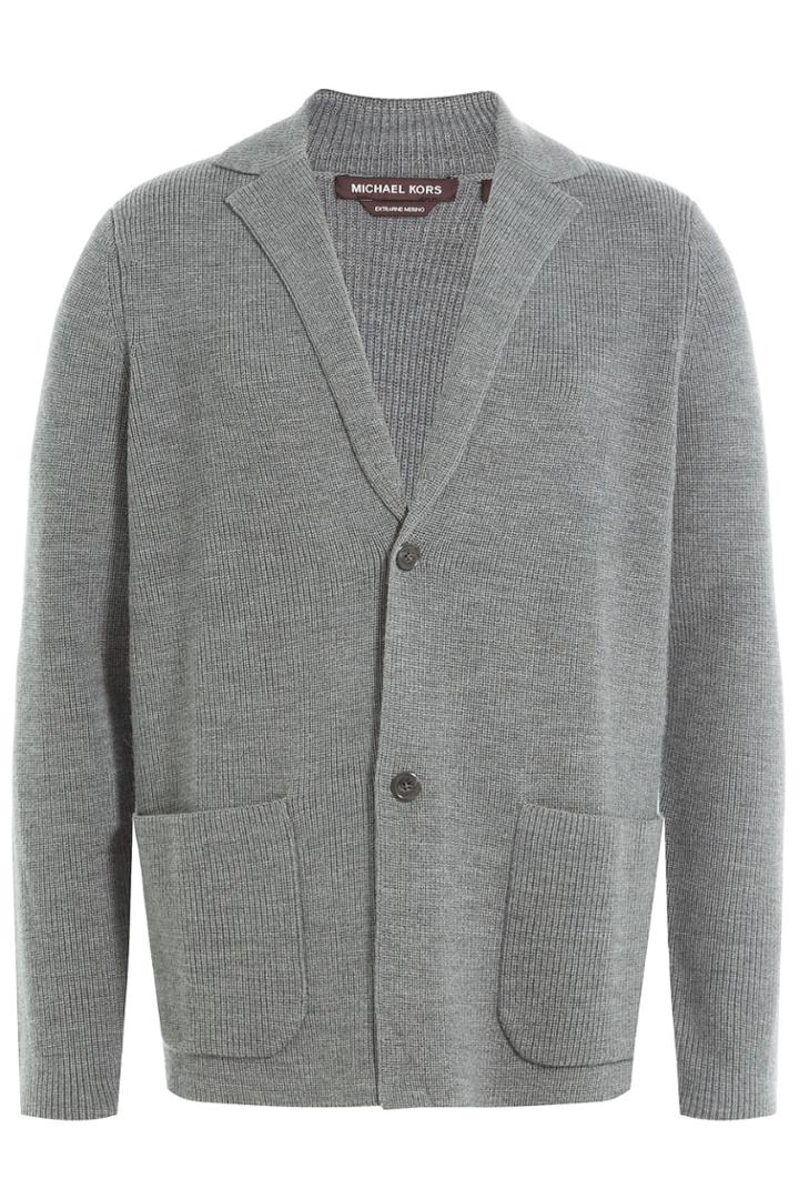 Michael Kors Collection Michael Kors Collection Extra Fine Merino Wool Cardigan - Grey