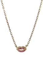 Marc Jacobs Marc Jacobs Embellished Sterling Silver Lips Necklace