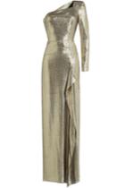 Roland Mouret Roland Mouret One-shoulder Metallic Silk Dress - Gold