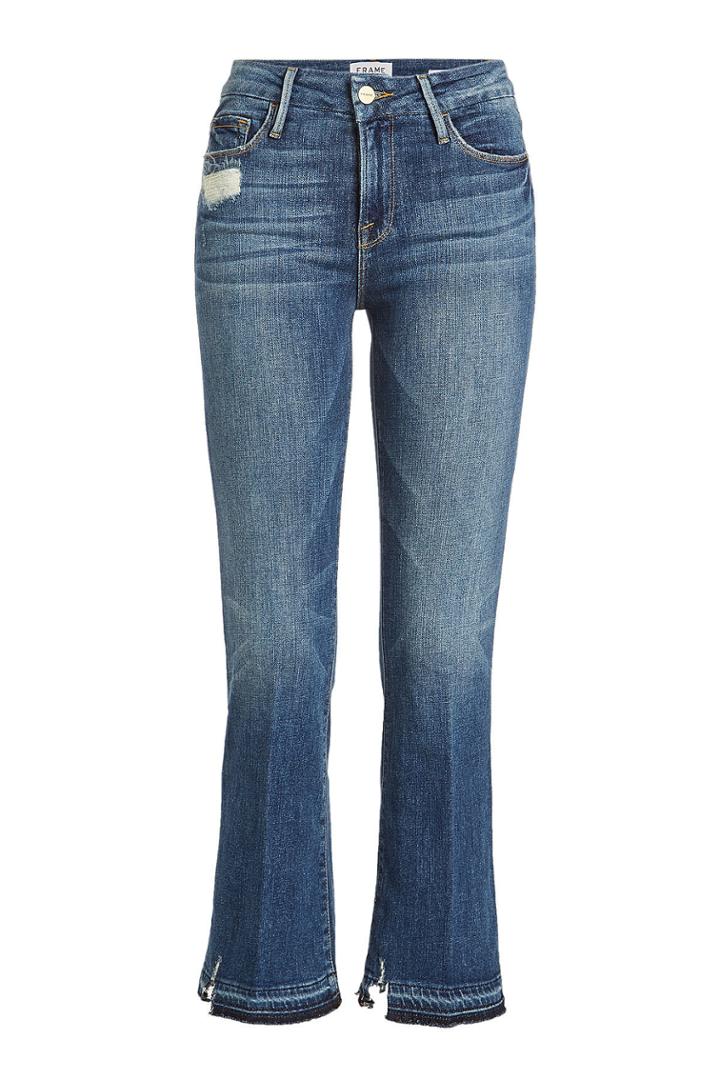 Frame Denim Frame Denim Distressed Le Crop Mini Bootcut Jeans
