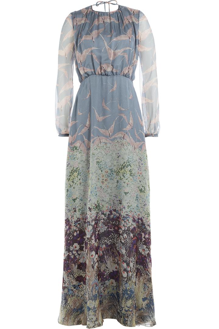 Valentino Valentino Printed Silk Maxi Dress