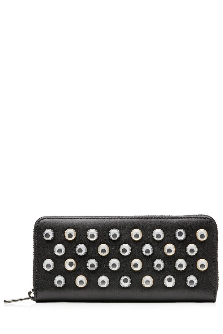 Marc By Marc Jacobs X Disney Marc By Marc Jacobs X Disney Googley Eye Embellished Leather Zip Around Wallet - Black