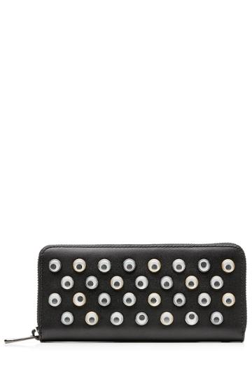 Marc By Marc Jacobs X Disney Marc By Marc Jacobs X Disney Googley Eye Embellished Leather Zip Around Wallet - Black