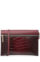 Victoria Beckham Embossed Leather Zip Pouch Cross Body Shoulder Bag
