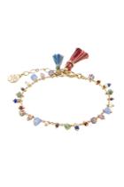 Gas Bijoux Gas Bijoux Armband Gipsy 24kt Gold Plated Bracelet With Glass Beads - Multicolor
