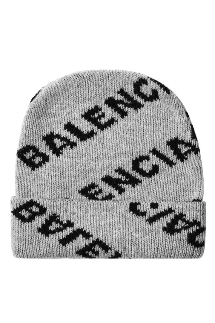 Balenciaga Balenciaga Logo Jacquard Hat In Virgin Wool