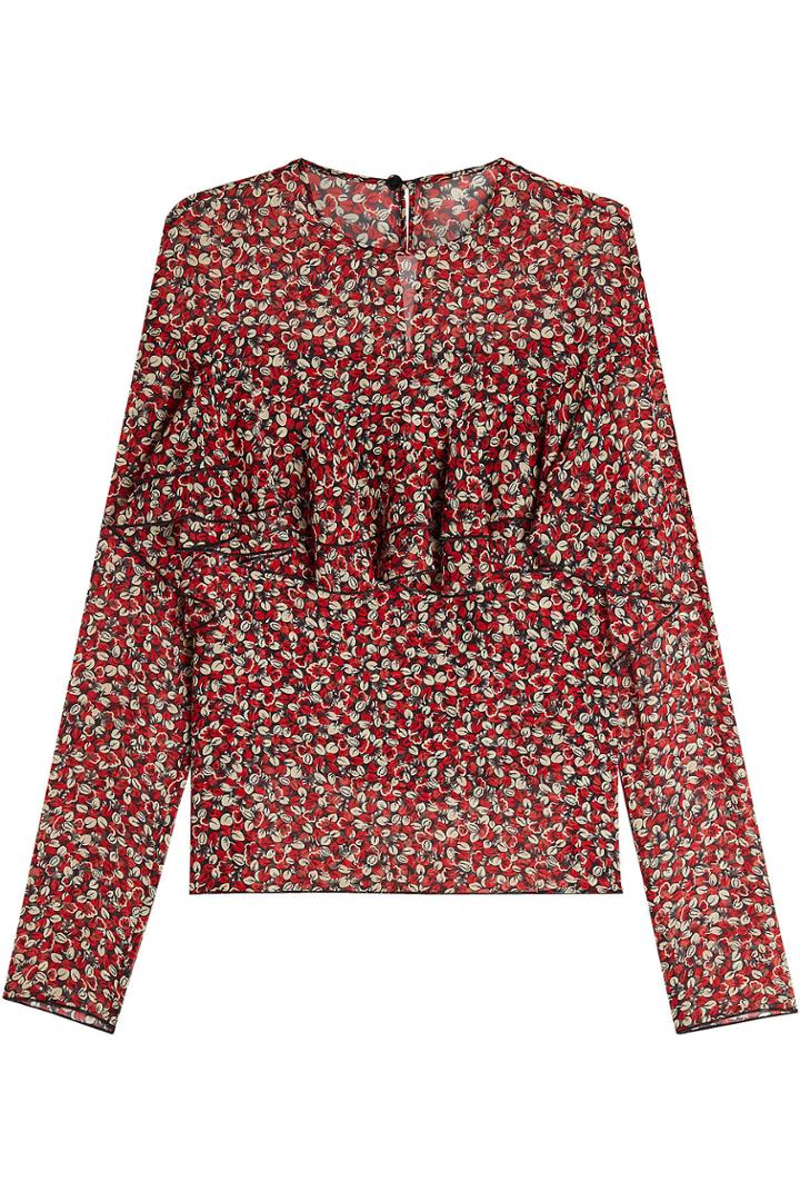 Philosophy Di Lorenzo Serafini Philosophy Di Lorenzo Serafini Ruffle Front Silk Chiffon Blouse
