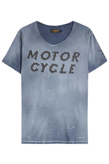 Rude Riders Rude Riders Motorcycle Cotton T- Shirt - Blue