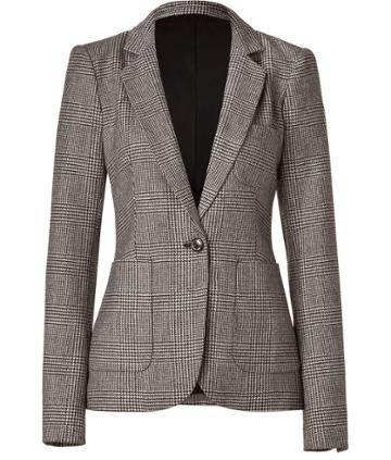 Rachel Zoe Black/beige Wool Glen Plaid Charlie Blazer