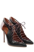 Malone Souliers Malone Souliers Suede And Leather Lace-up Pumps With Cut-outs - Red