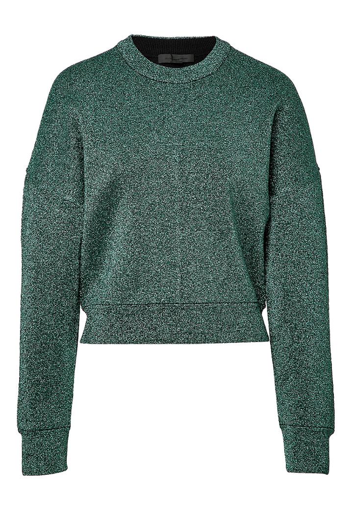 Alexander Wang Metallic Dropped Sleeve Sweatshirt