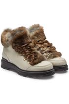 Woolrich Woolrich Hiker Leather Ankle Boots With Rabbit Fur