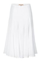 Michael Kors Michael Kors Linen Midi Swing Skirt - White