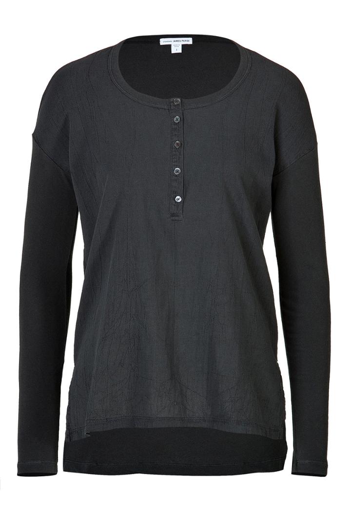 James Perse James Perse Cotton Henley - Grey