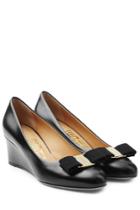 Salvatore Ferragamo Salvatore Ferragamo Varina Leather Wedges - Black