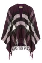 Burberry Shoes & Accessories Burberry Shoes & Accessories Printed Cashmere-merino Wool Cape - Purple