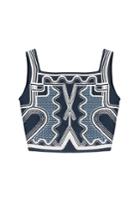 Peter Pilotto Peter Pilotto Embroidered Cropped Top - Blue