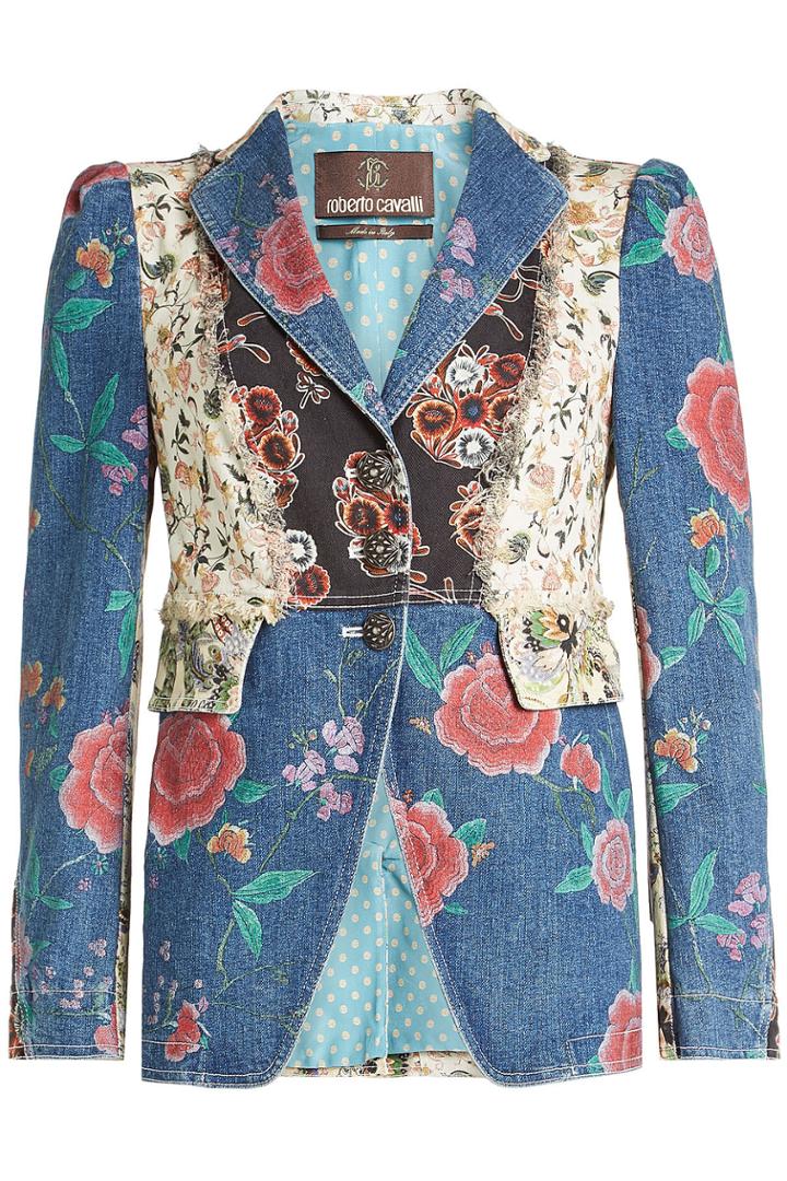 Roberto Cavalli Roberto Cavalli Patchwork Denim Jacket