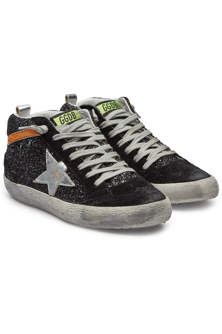 Golden Goose Deluxe Brand Golden Goose Deluxe Brand Mid Star Glitter And Suede Sneakers