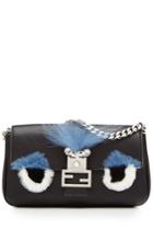 Fendi Fendi Micro Monster Leather Baguette Bag - Black