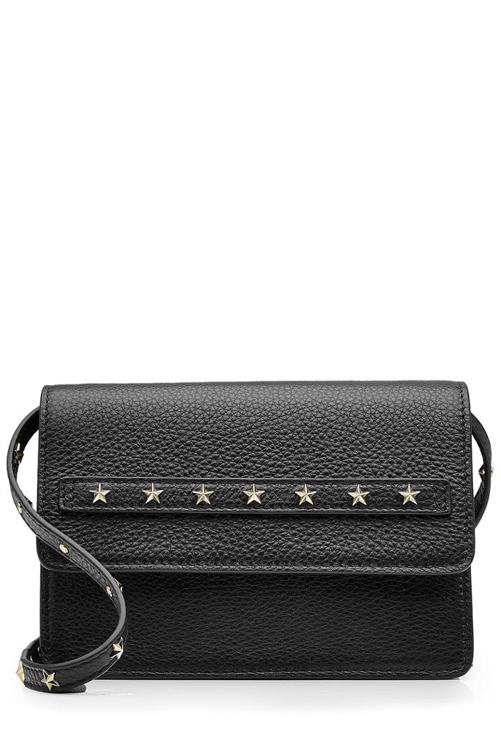 R.e.d. Valentino R.e.d. Valentino Leather Shoulder Bag With Stud Embellishment - Black