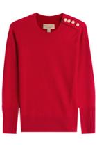 Burberry London Burberry London Cashmere Pullover With Gilded Buttons - Red