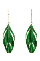 Aurélie Bidermann Aurélie Bidermann 18k Gold-plated Feather Earrings - Green