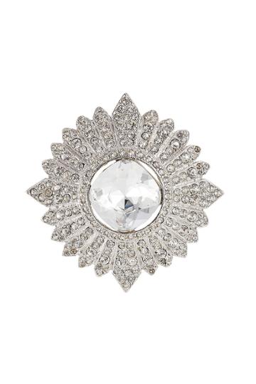 Kenneth Jay Lane Kenneth Jay Lane Crystal Embellished Brooch - Silver