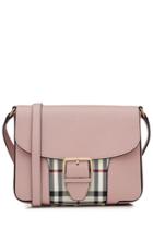 Burberry Shoes & Accessories Burberry Shoes & Accessories Leather Shoulder Bag With Check Print - Rose