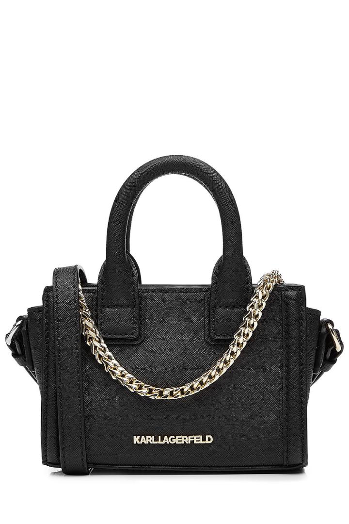 Karl Lagerfeld Karl Lagerfeld K Klassik Micro Tote Leather Shoulder Bag