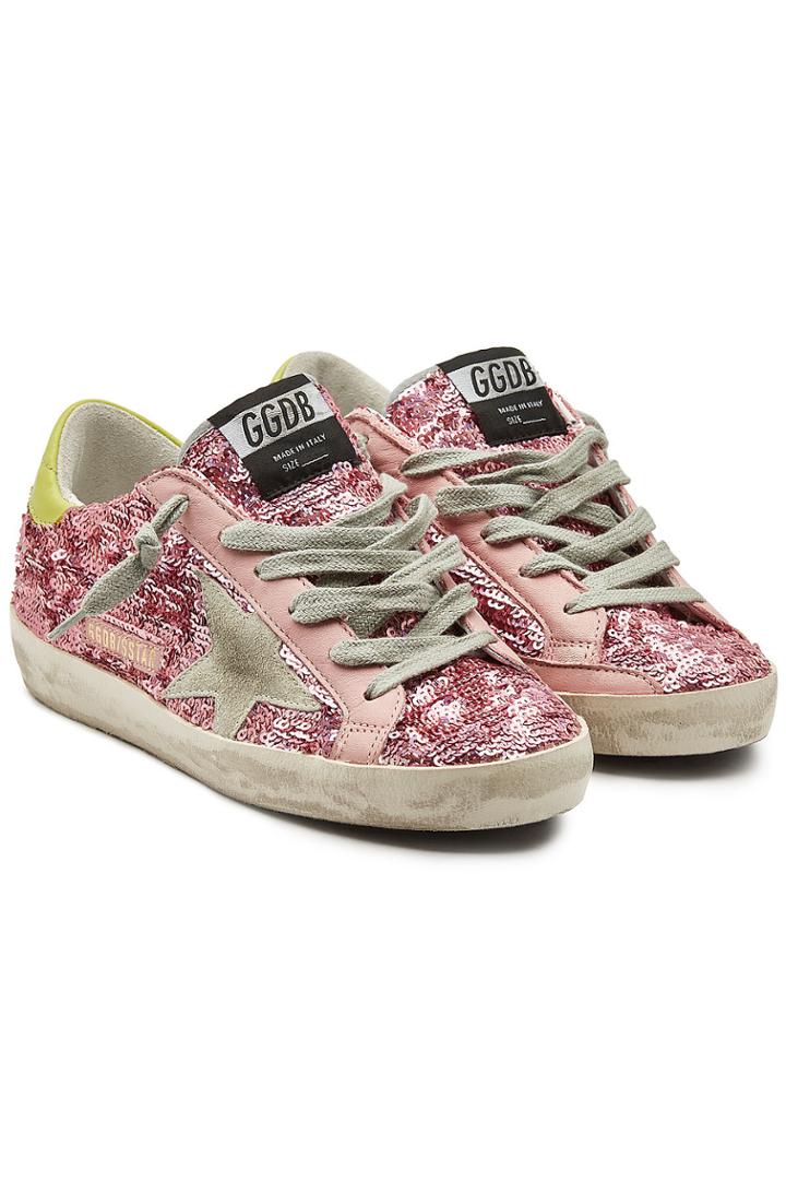 Golden Goose Golden Goose Super Star Sneakers With Sequins, Leather And Suede