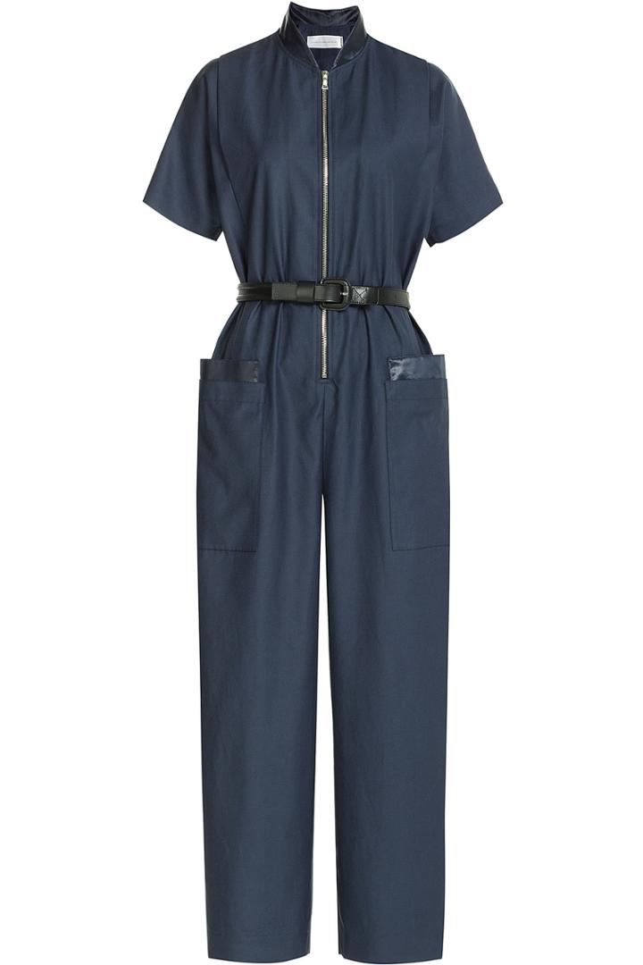 Victoria, Victoria Beckham Victoria, Victoria Beckham Cotton Blend Jumpsuit - Blue