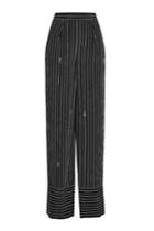 Karl Lagerfeld Karl Lagerfeld Pinstriped Silk Wide Leg Pants