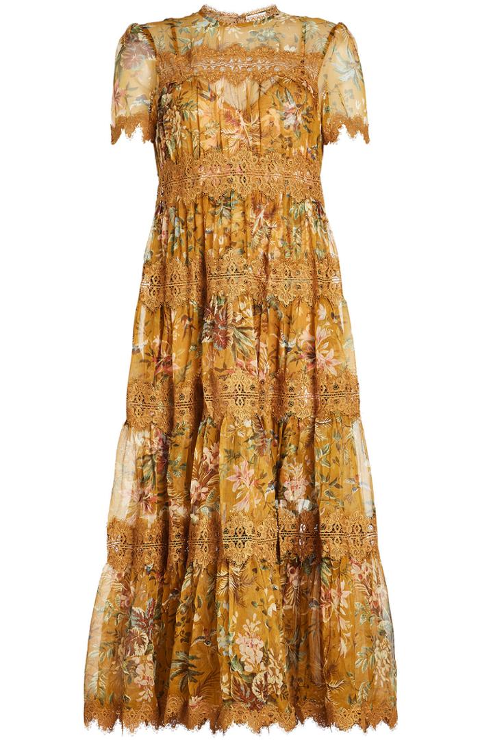Zimmermann Zimmermann Silk Maxi Dress With Lace Details