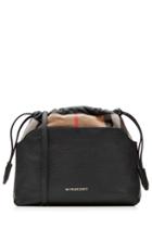 Burberry Shoes & Accessories Burberry Shoes & Accessories The Little Crush Bucket Bag With Leather And Checked Fabric - Black