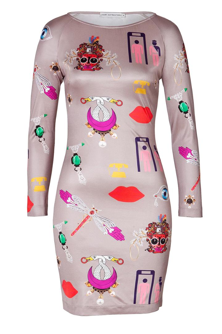 Mary Katrantzou Mary Katrantzou Silk Satin Sheath Dress - Multicolor