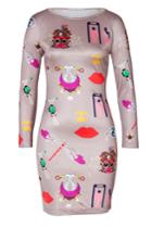 Mary Katrantzou Mary Katrantzou Silk Satin Sheath Dress - Multicolor