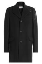 Red Valentino Red Valentino Wool Coat With Sequin Embellishment - Black