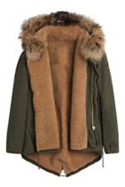 Barbed Barbed Cotton Parka Jacket With Raccoon Fur Lining