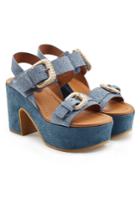 See By Chloé See By Chloé Platform Sandals In Denim And Leather