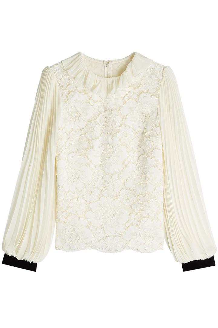 Philosophy Di Lorenzo Serafini Philosophy Di Lorenzo Serafini Lace Blouse With Pleated Details