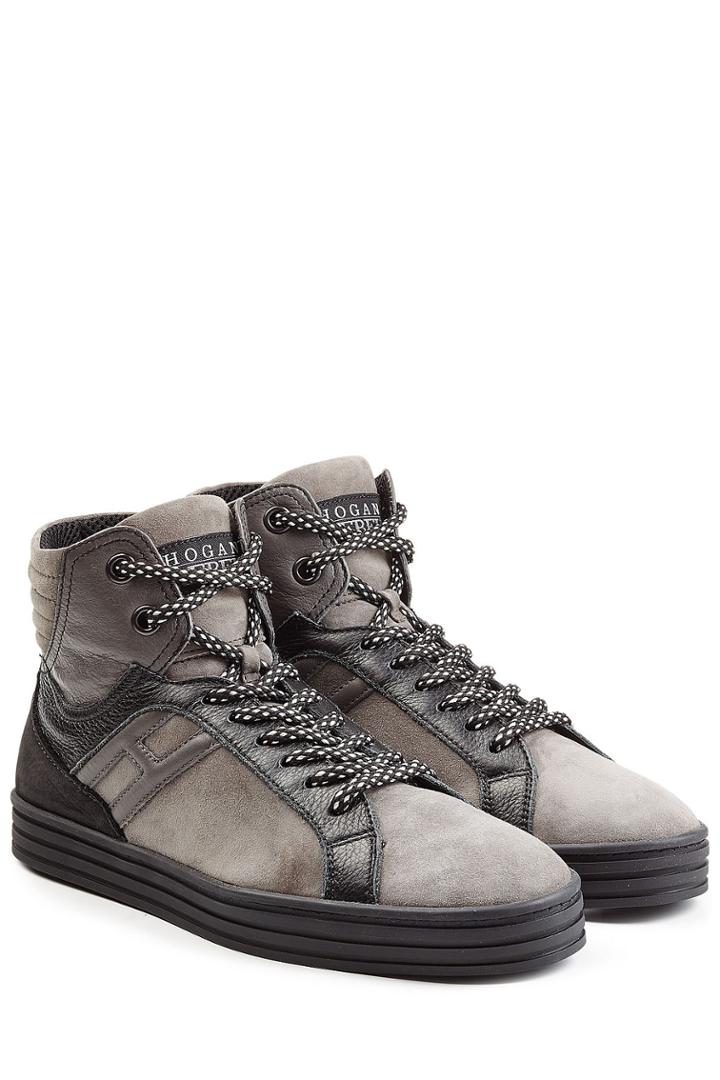 Hogan Rebel Hogan Rebel Suede And Leather High-top Sneakers