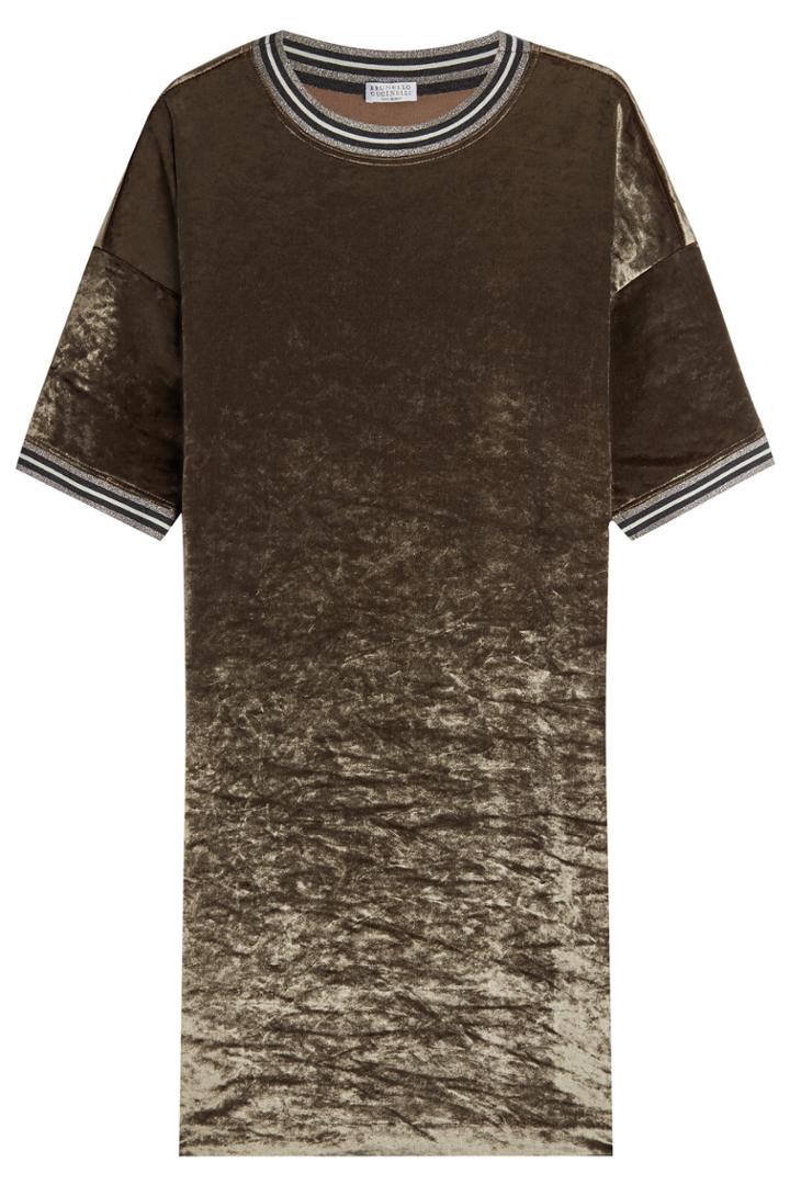 Brunello Cucinelli Brunello Cucinelli Velvet Dress With Metallic Thread