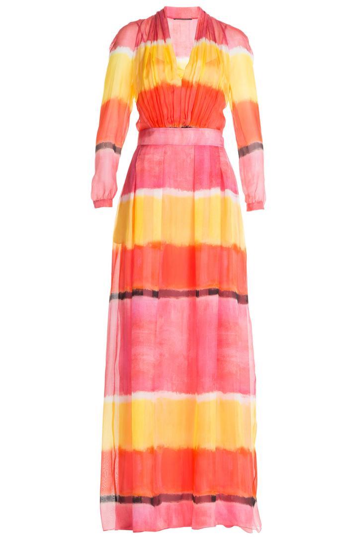 Alberta Ferretti Alberta Ferretti Striped Silk Maxi Dress - Multicolor