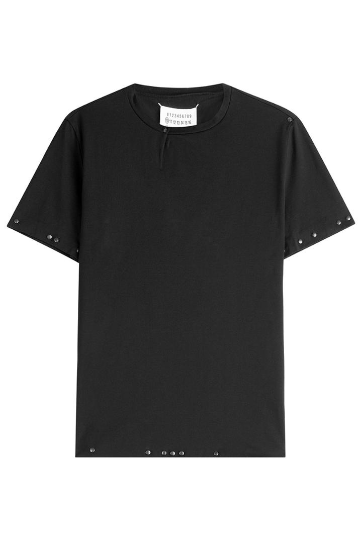 Maison Margiela Maison Margiela Embellished Cotton T-shirt - Black