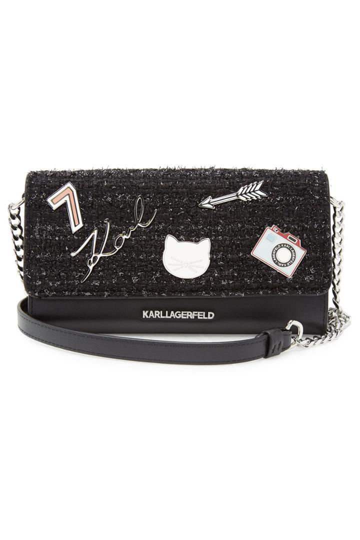 Karl Lagerfeld Karl Lagerfeld K/klassik Leather Wallet On Chain