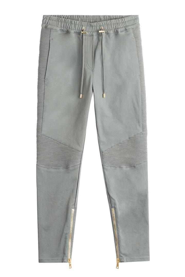 Balmain Balmain Biker Denim Sweatpants - Grey