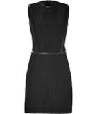 Salvatore Ferragamo Black Quilted Cotton Dress With Cutout Waist Detail