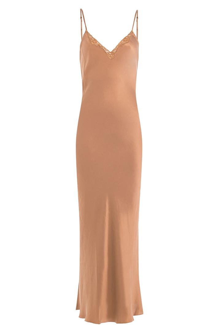 Mes Demoiselles Mes Demoiselles Silk Slip Dress With Lace