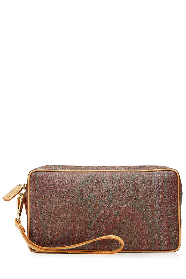 Etro Etro Paisley Print Zipped Toiletries Bag - Brown